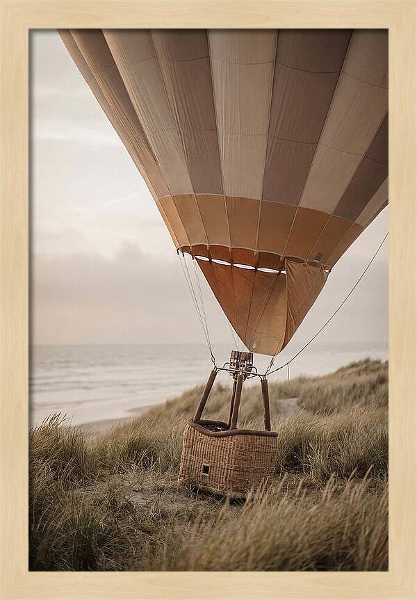 Hot Air Balloon Landing At Dusk
