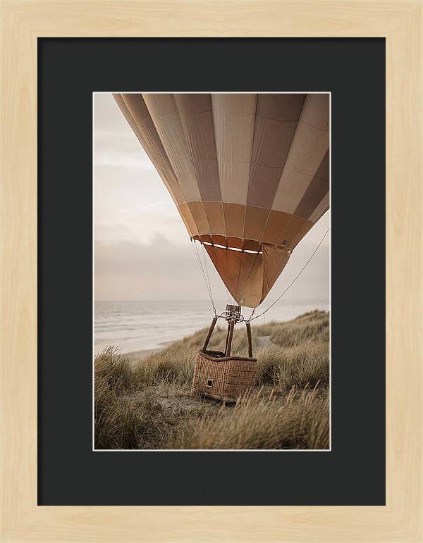 Hot Air Balloon Landing At Dusk