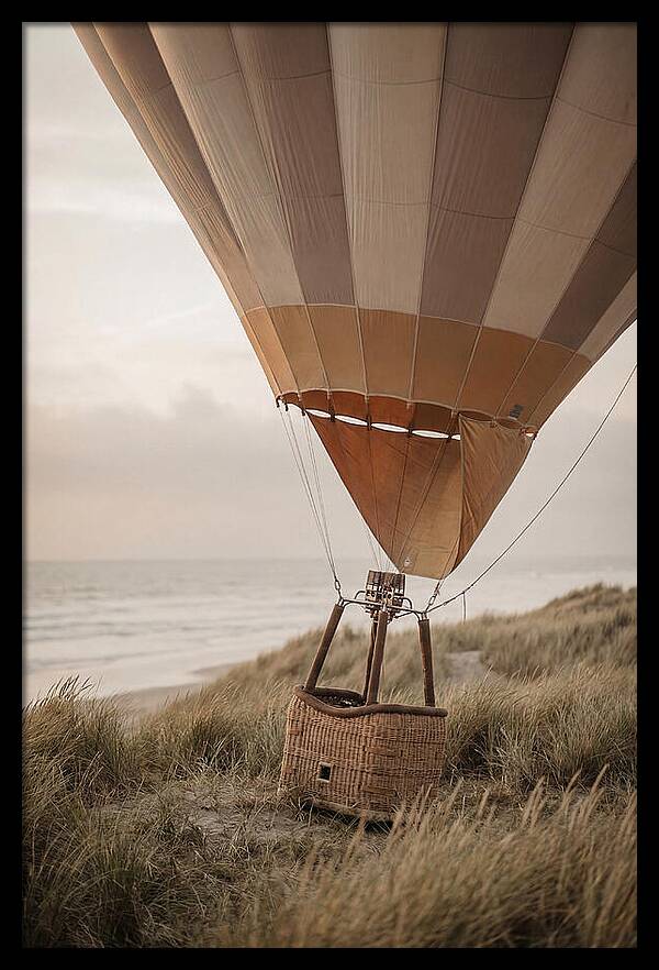Hot Air Balloon Landing At Dusk