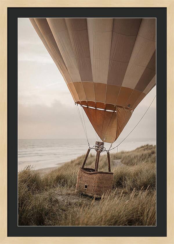 Hot Air Balloon Landing At Dusk