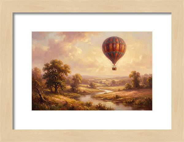Hot Air Balloon Over Fields