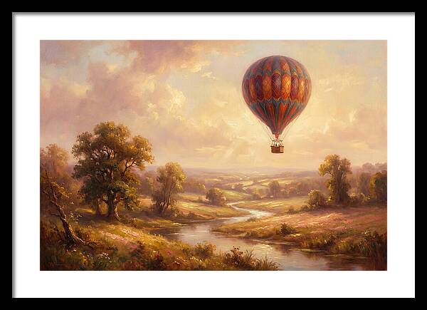 Hot Air Balloon Over Fields
