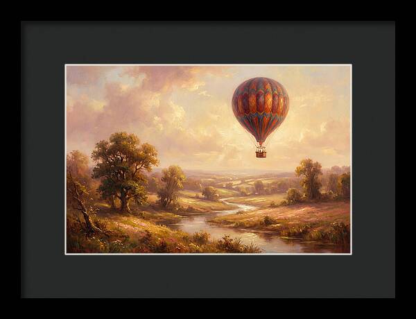 Hot Air Balloon Over Fields
