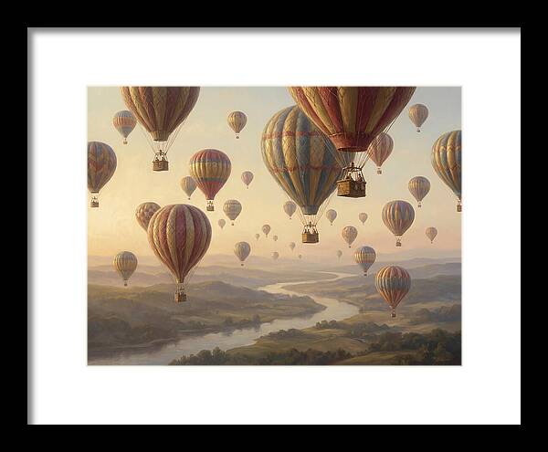 Hot Air Balloon Rally Over Landscape