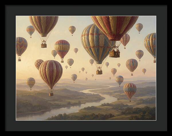 Hot Air Balloon Rally Over Landscape