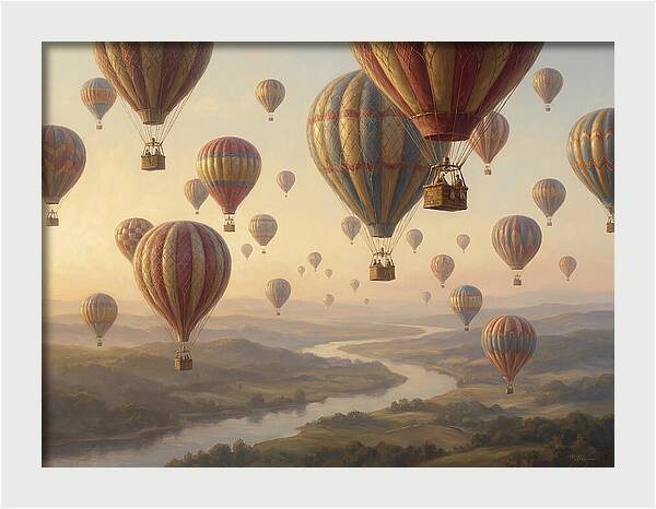 Hot Air Balloon Rally Over Landscape