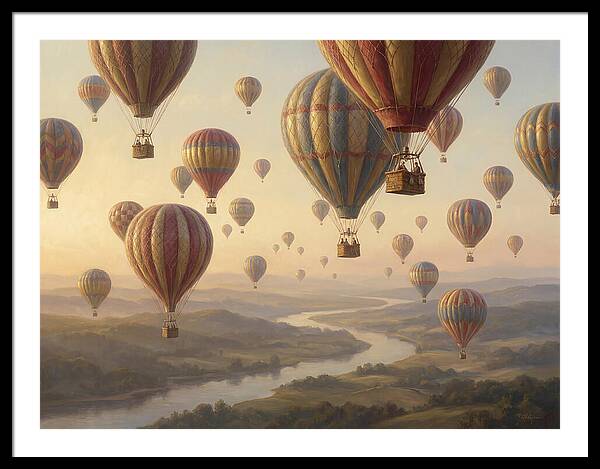 Hot Air Balloon Rally Over Landscape
