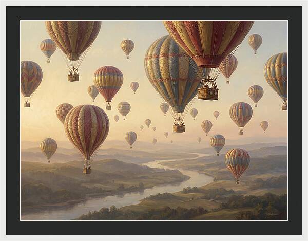 Hot Air Balloon Rally Over Landscape