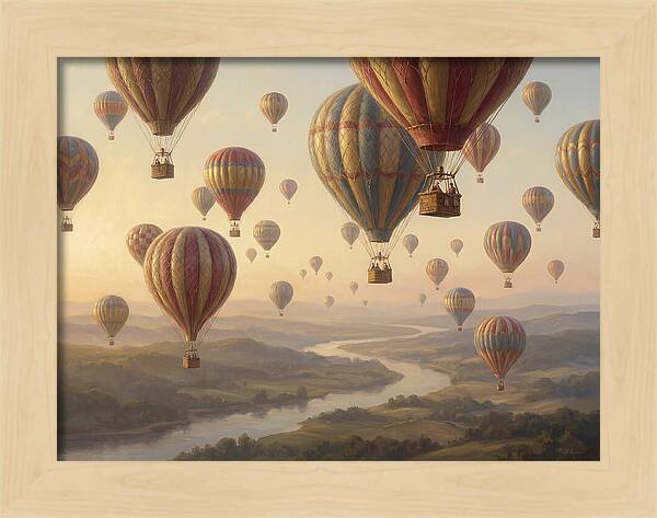 Hot Air Balloon Rally Over Landscape