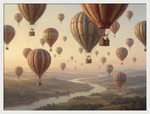 Hot Air Balloon Rally Over Landscape