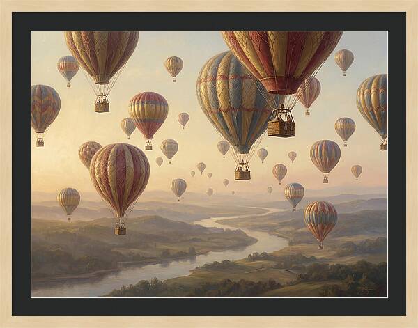 Hot Air Balloon Rally Over Landscape