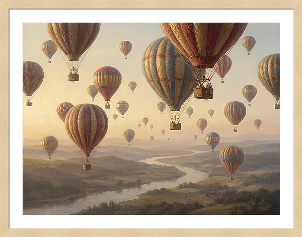 Hot Air Balloon Rally Over Landscape