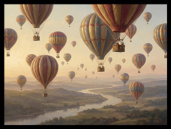 Hot Air Balloon Rally Over Landscape