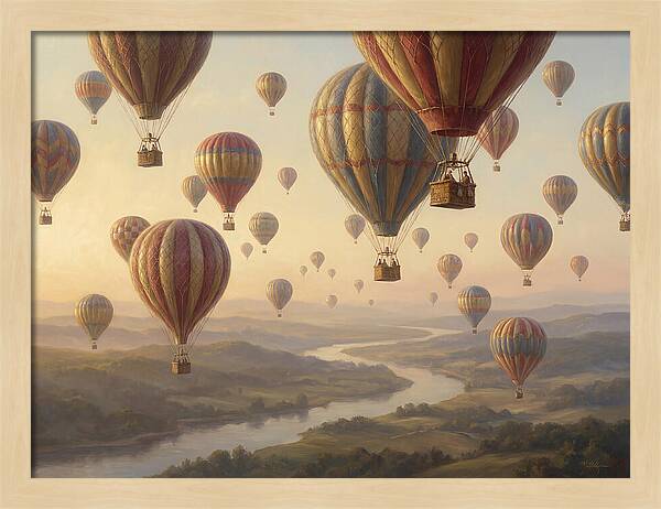 Hot Air Balloon Rally Over Landscape