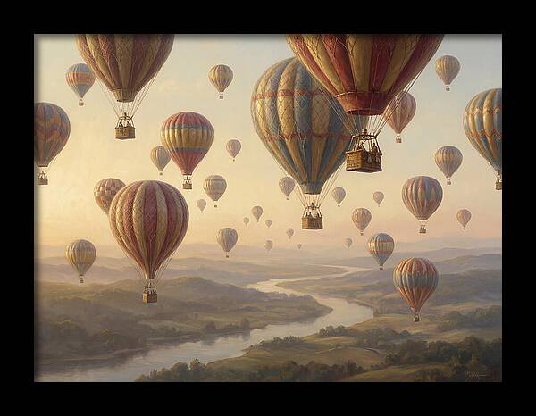 Hot Air Balloon Rally Over Landscape