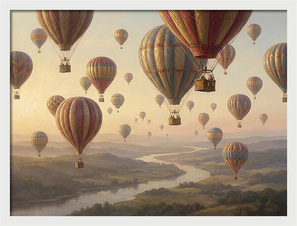 Hot Air Balloon Rally Over Landscape