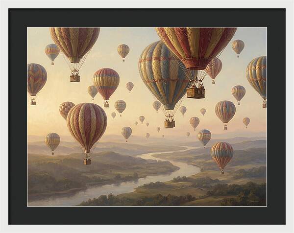 Hot Air Balloon Rally Over Landscape
