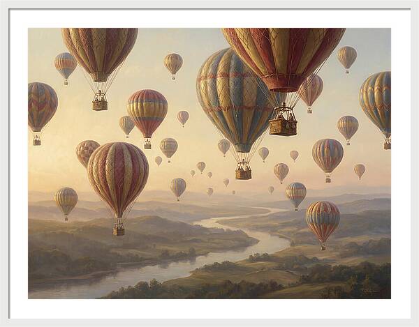 Hot Air Balloon Rally Over Landscape