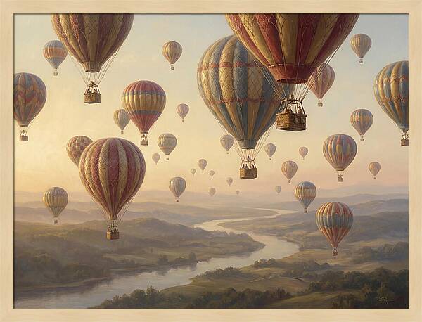 Hot Air Balloon Rally Over Landscape