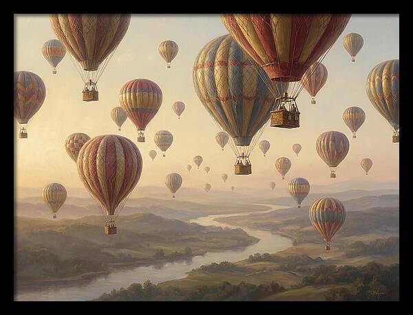 Hot Air Balloon Rally Over Landscape