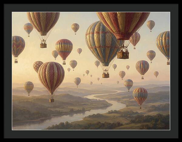 Hot Air Balloon Rally Over Landscape