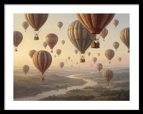 Hot Air Balloon Rally Over Landscape