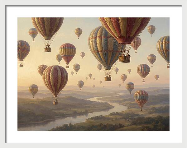 Hot Air Balloon Rally Over Landscape