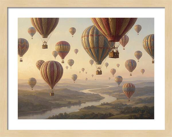 Hot Air Balloon Rally Over Landscape