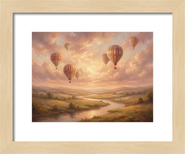 Hot Air Balloons Over Landscape