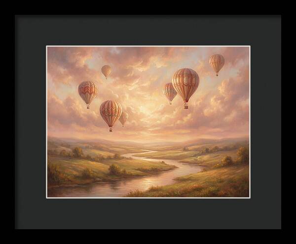 Hot Air Balloons Over Landscape
