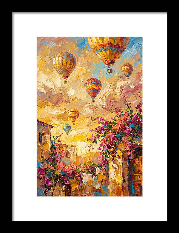 Hot Air Balloons Over Mediterranean
