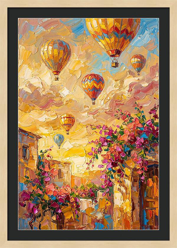 Hot Air Balloons Over Mediterranean