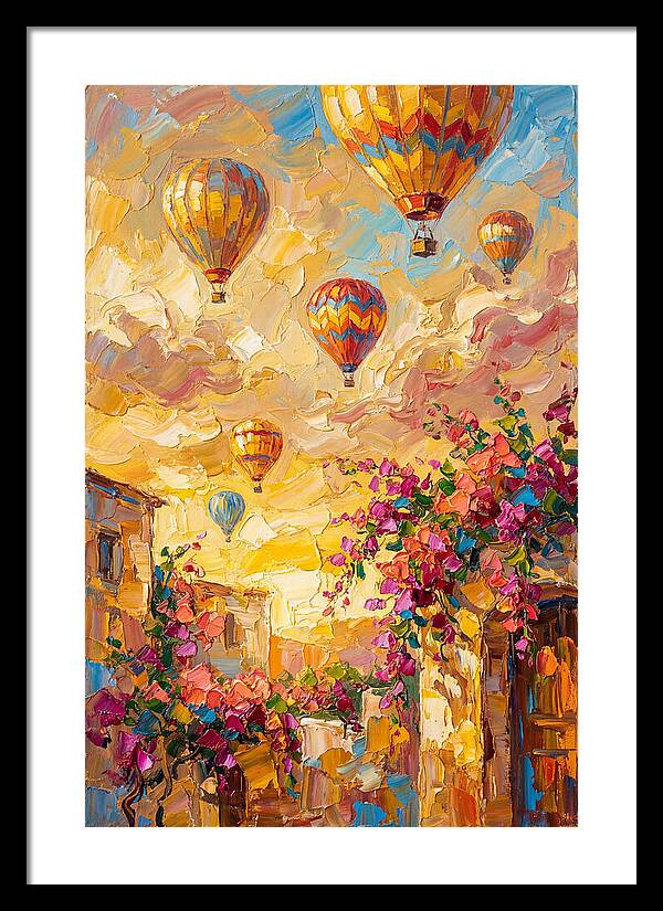 Hot Air Balloons Over Mediterranean