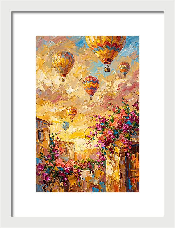 Hot Air Balloons Over Mediterranean