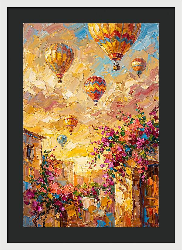 Hot Air Balloons Over Mediterranean