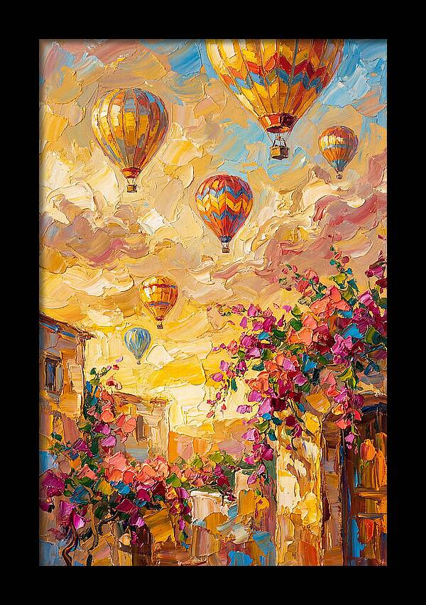 Hot Air Balloons Over Mediterranean