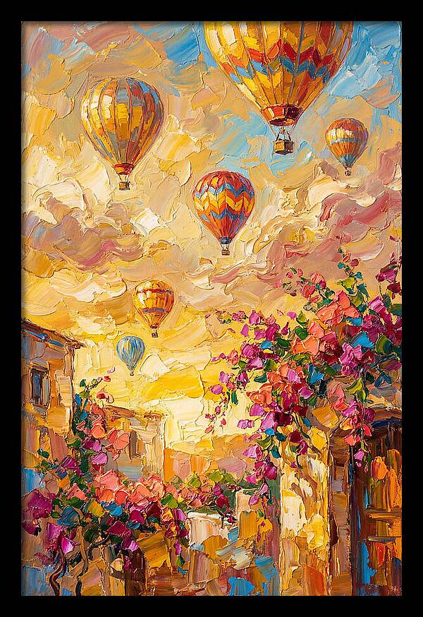 Hot Air Balloons Over Mediterranean