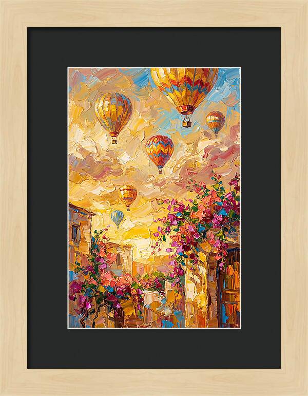 Hot Air Balloons Over Mediterranean