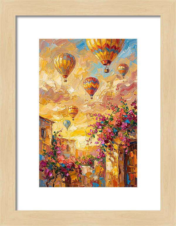Hot Air Balloons Over Mediterranean