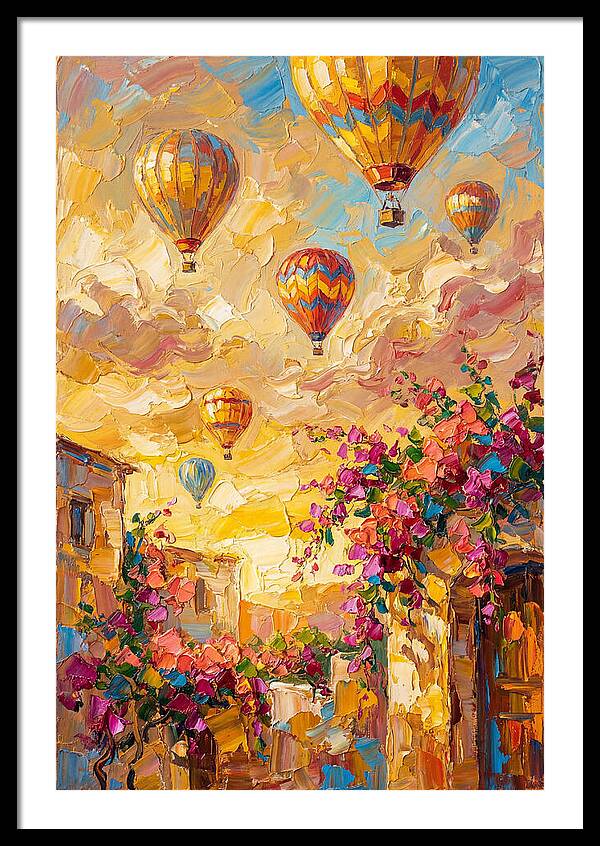 Hot Air Balloons Over Mediterranean