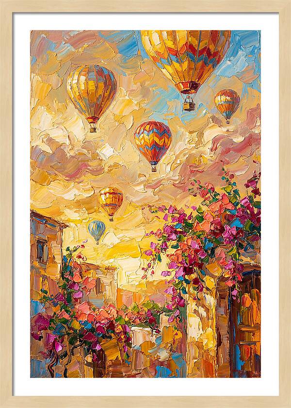 Hot Air Balloons Over Mediterranean