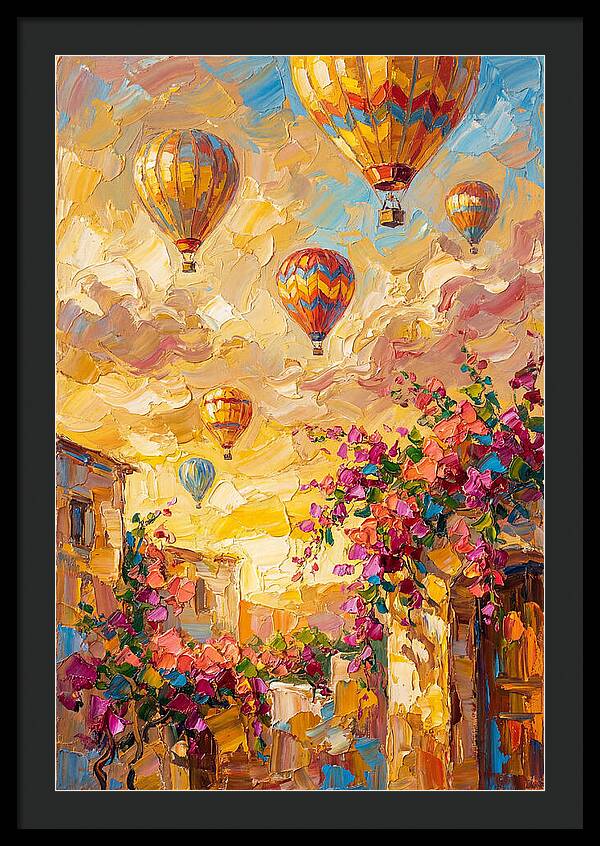 Hot Air Balloons Over Mediterranean