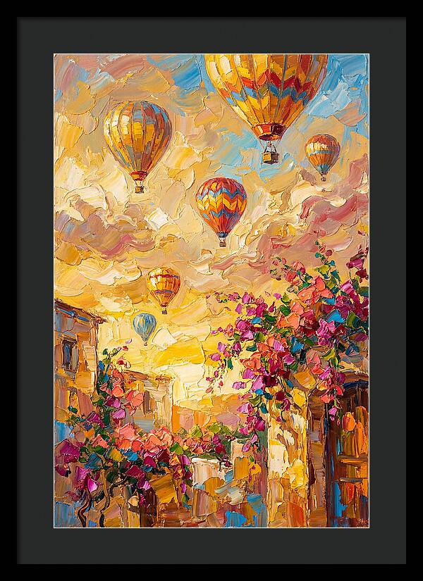 Hot Air Balloons Over Mediterranean
