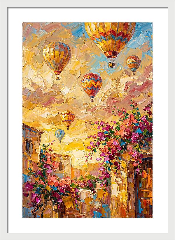 Hot Air Balloons Over Mediterranean