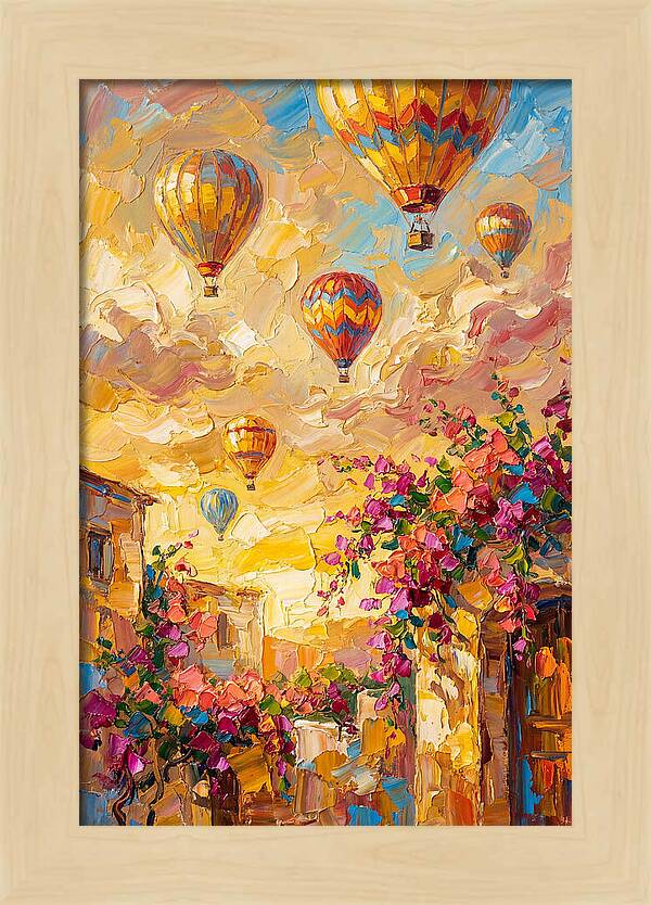 Hot Air Balloons Over Mediterranean