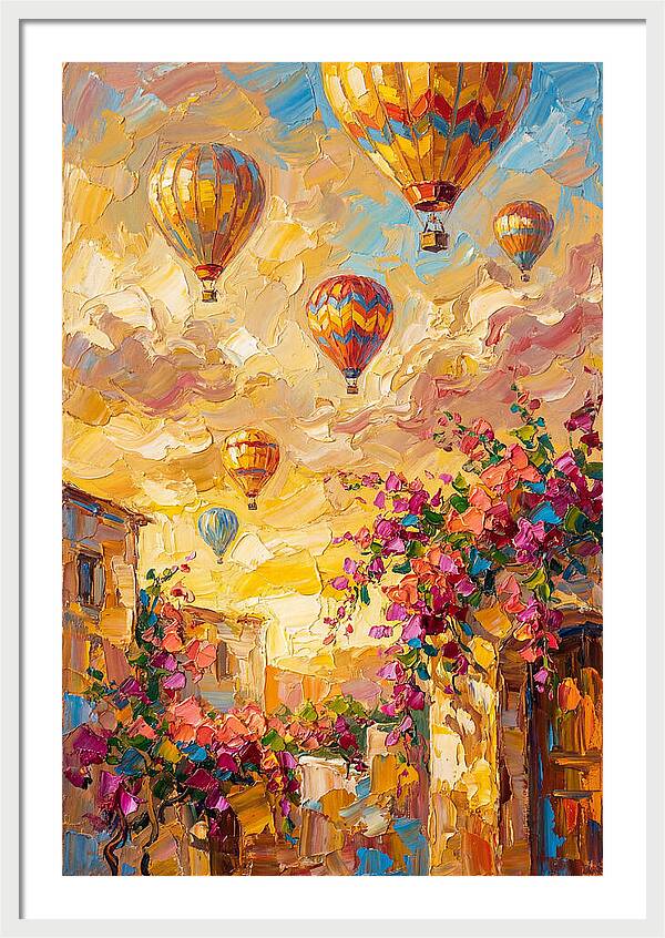 Hot Air Balloons Over Mediterranean