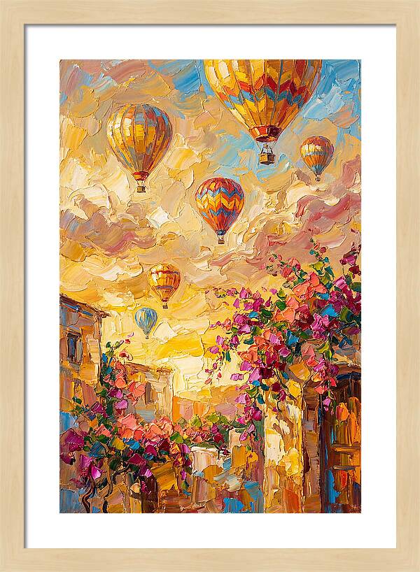 Hot Air Balloons Over Mediterranean