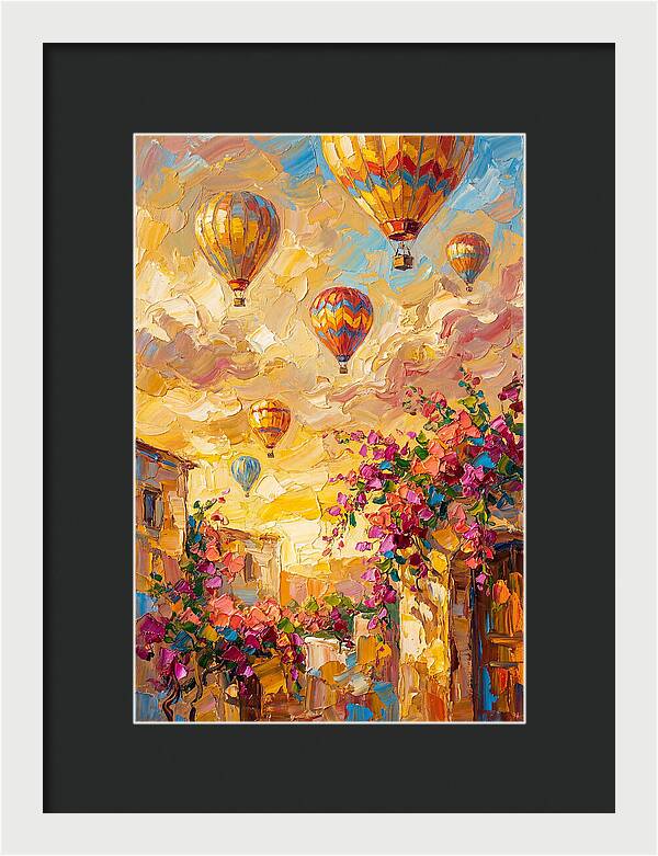 Hot Air Balloons Over Mediterranean
