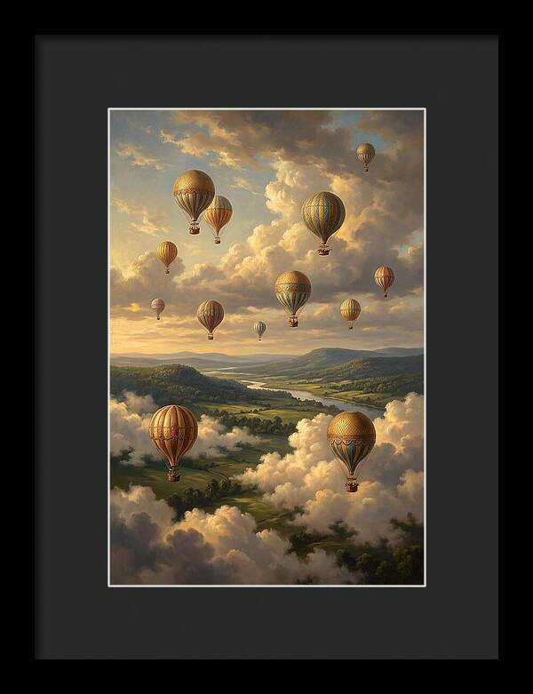 Hot Air Balloons Over Serene Landscape