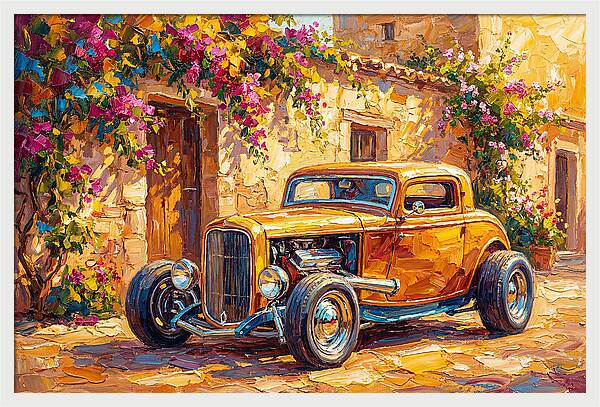 Hot Rod In A Mediterranean Setting